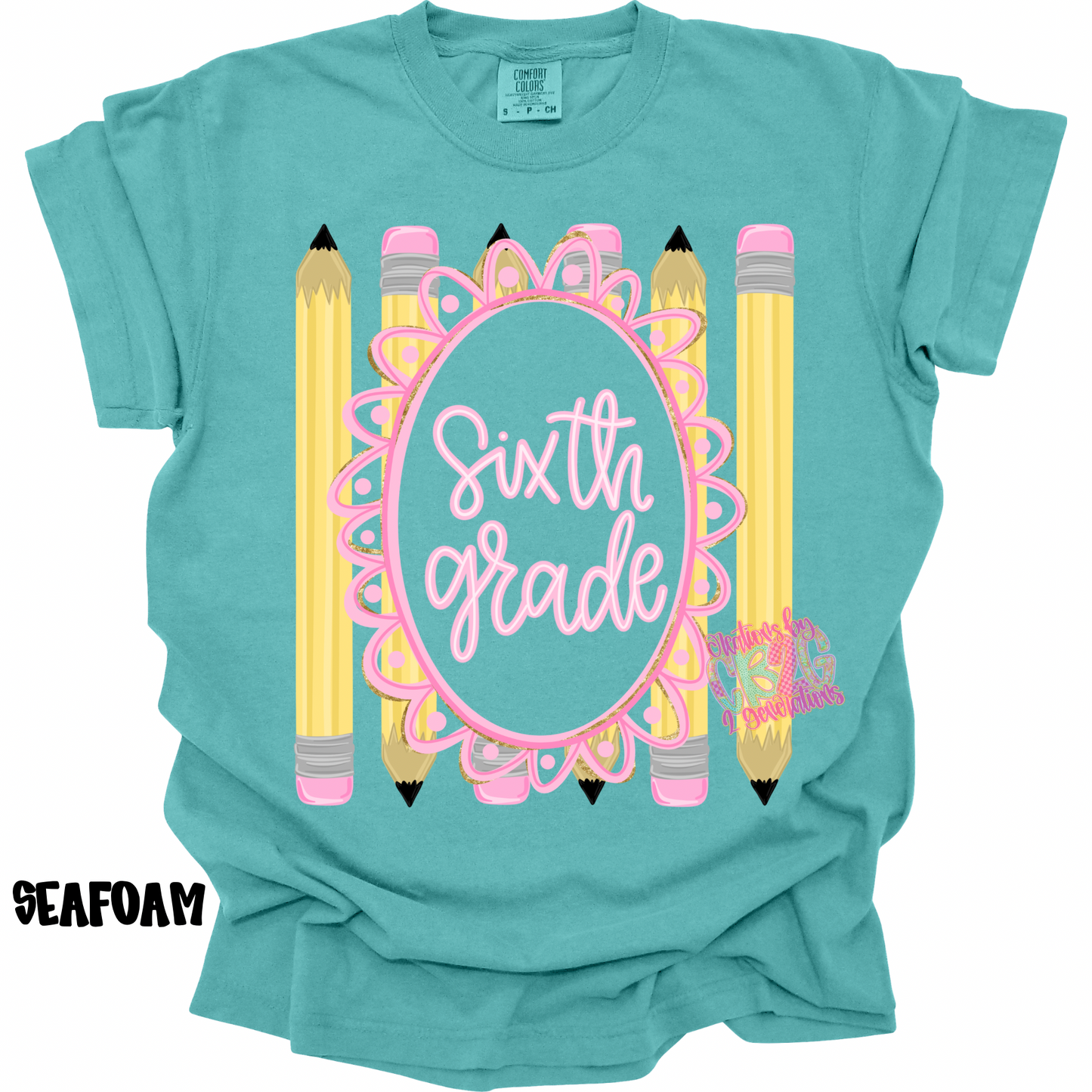 SIXTH GRADE FRAME WITH PENCILS PREORDER (YOUTH)