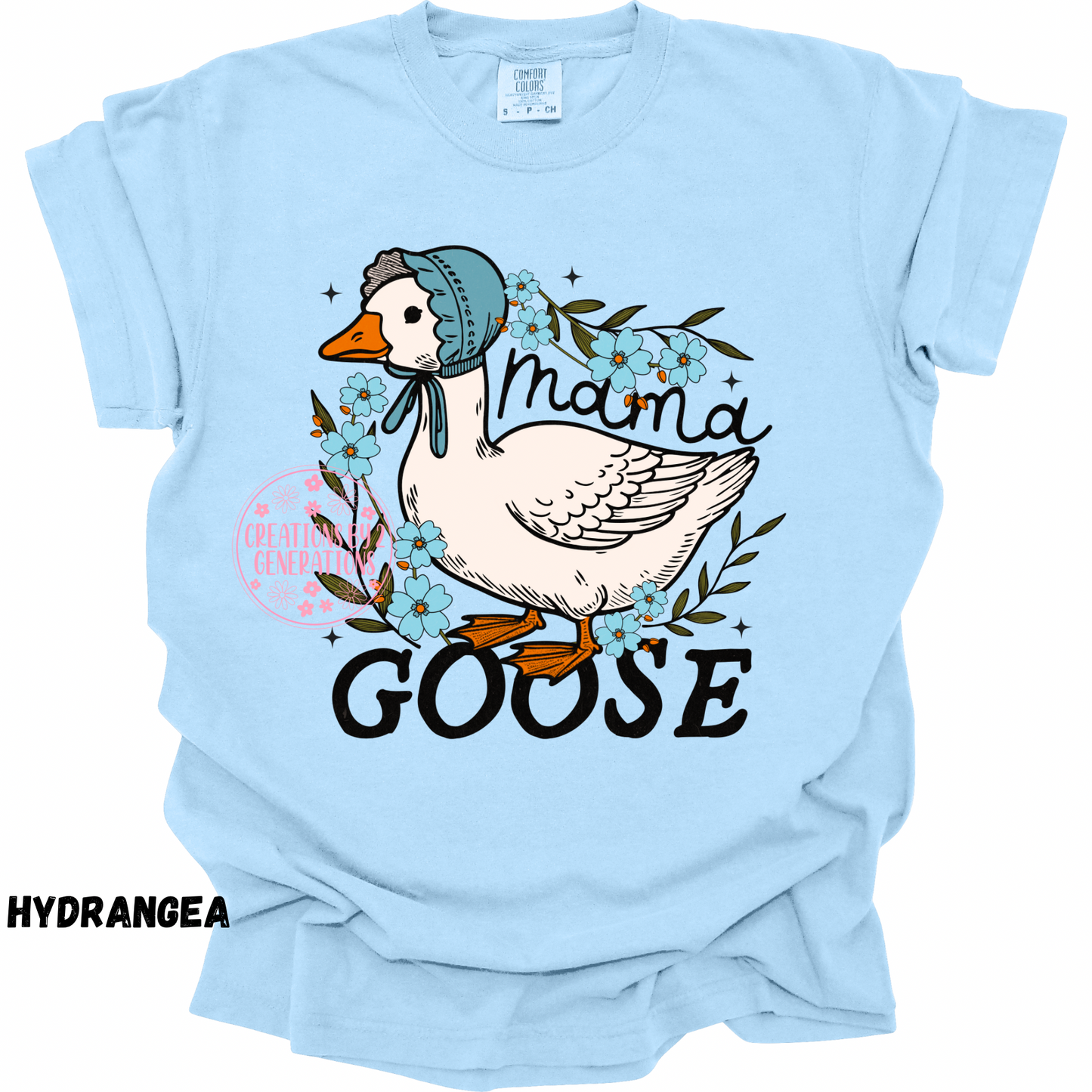 MAMA GOOSE WITH BLUE FLOWERS PREORDER