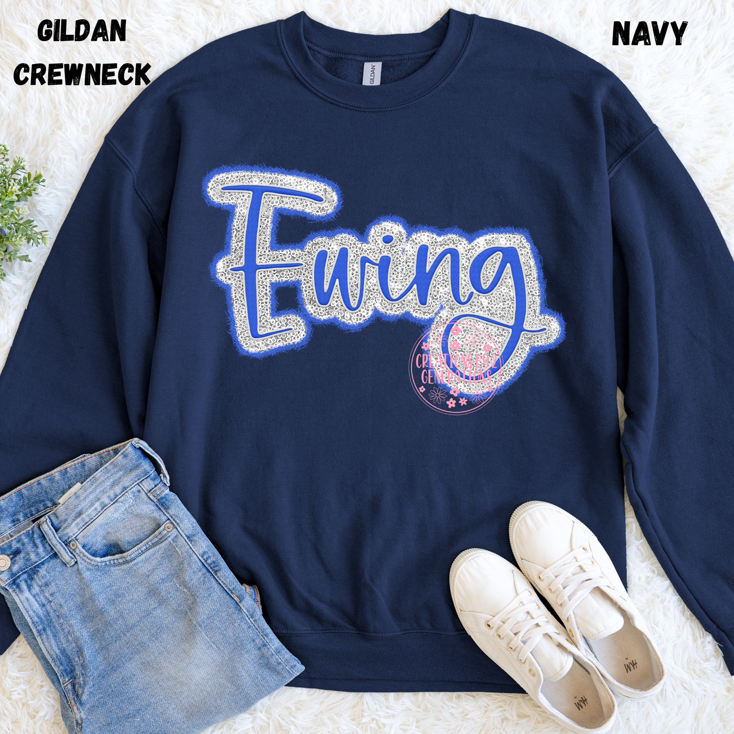 EWING CURSIVE FAUX SEQUINS SWEATSHIRT PREORDER