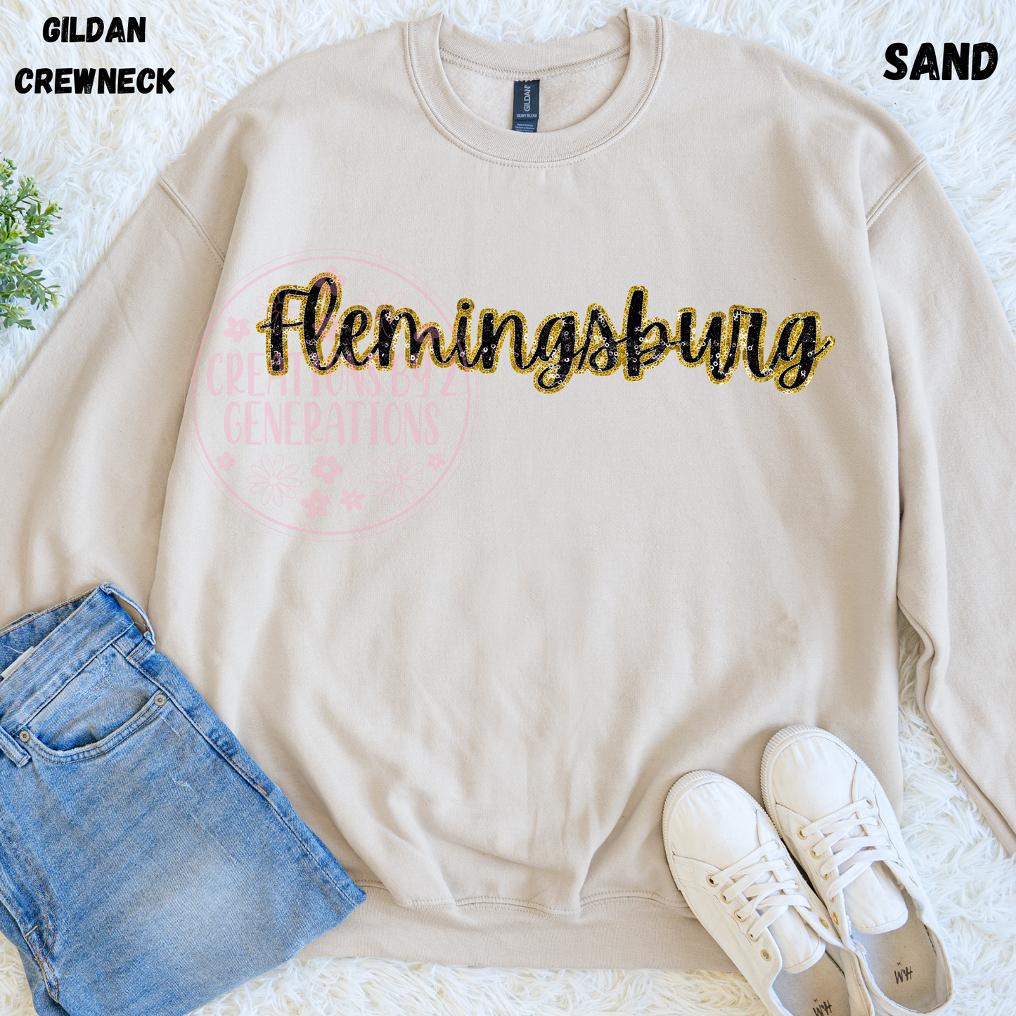 FLEMINGSBURG FAUX SEQUINS SWEATSHIRT