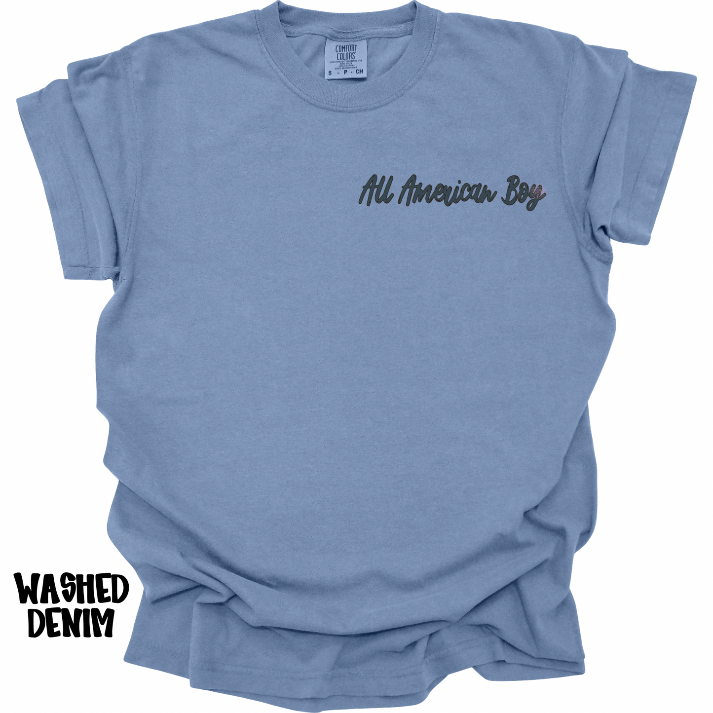 ALL AMERICAN BOY DOG & FLAG WITH FRONT POCKET DESIGN PREORDER (YOUTH)
