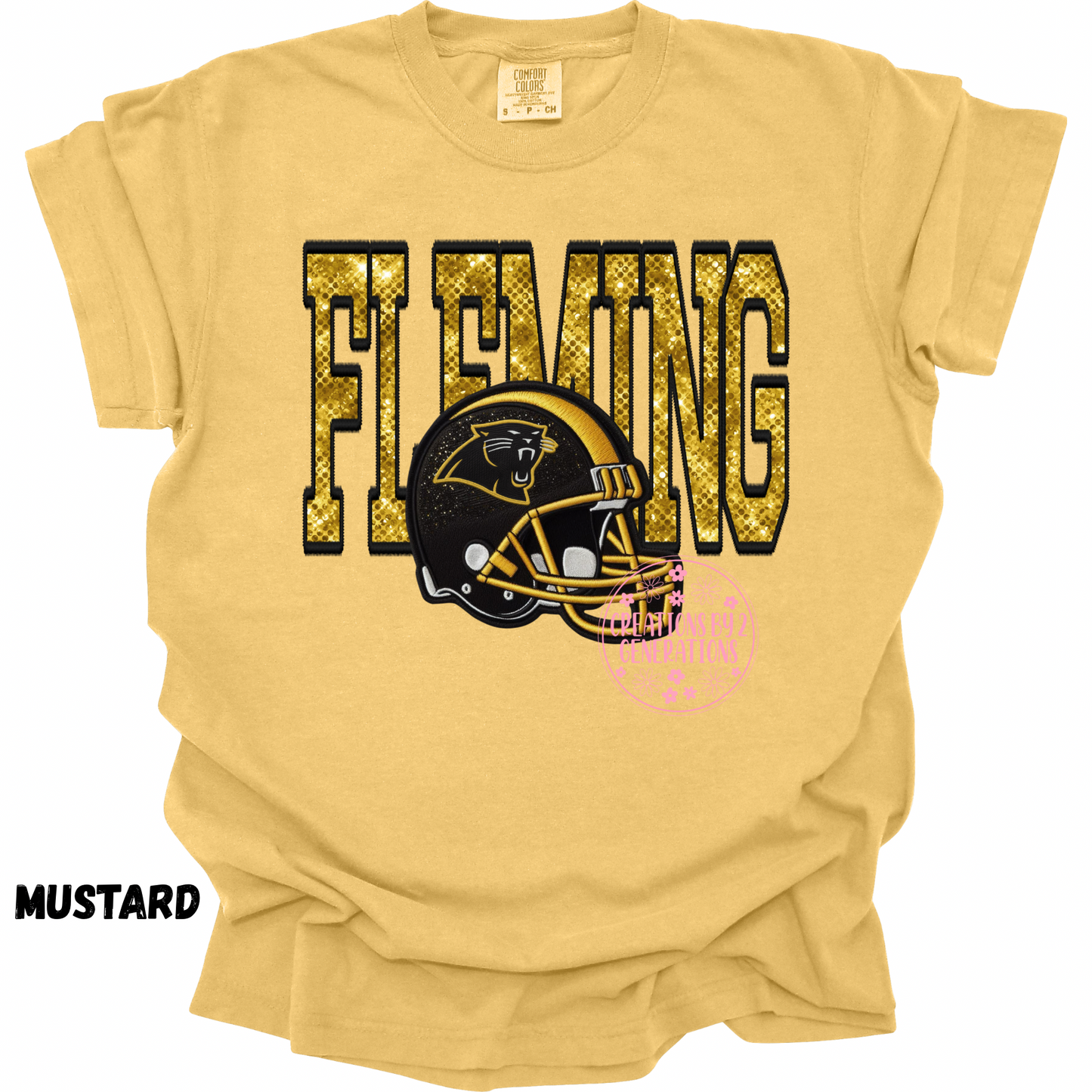 FLEMING FAUX SEQUINS WITH FOOTBALL HELMET PRINT