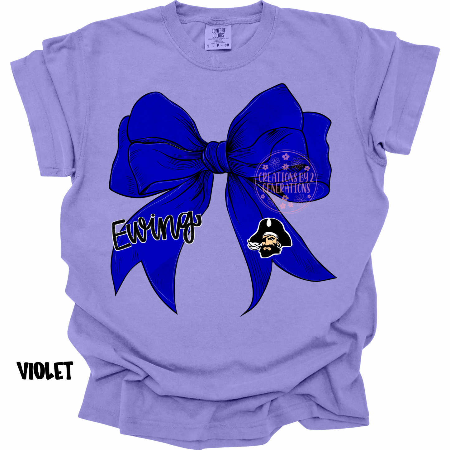 BLUE BOW WITH EWING PIRATE HEAD PREORDER (YOUTH)