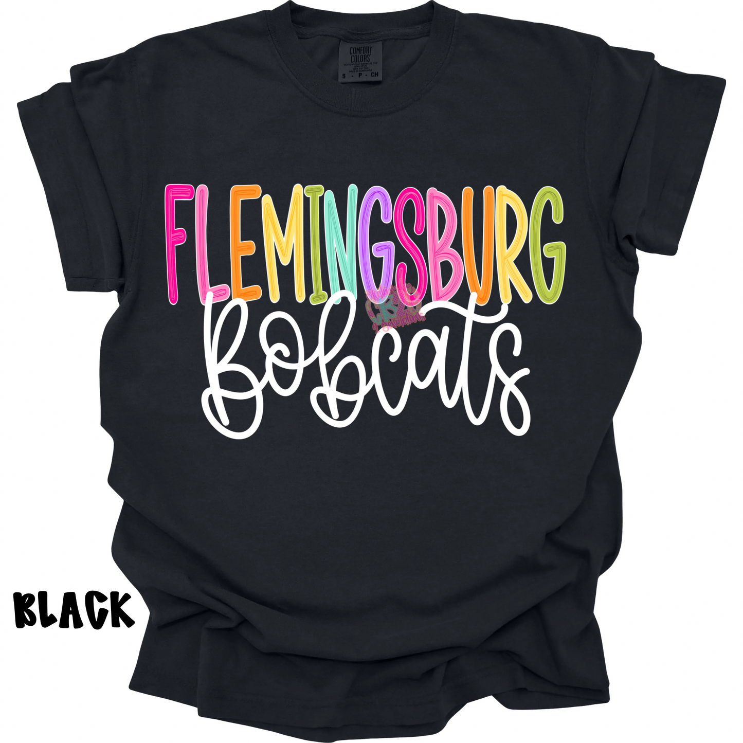 FLEMINGSBURG BOBCATS COLOR POP WITH WHITE CURSIVE PREORDER