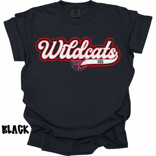 HES WILDCATS FAUX EMBROIDERY PREORDER (YOUTH)