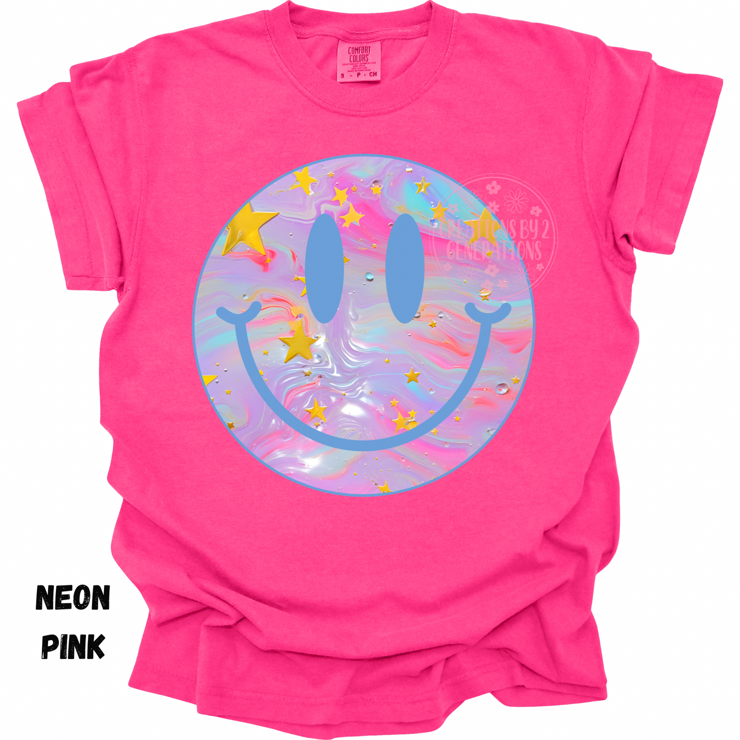 SMILEY FACE COLORFUL WITH YELLOW STARS PREORDER