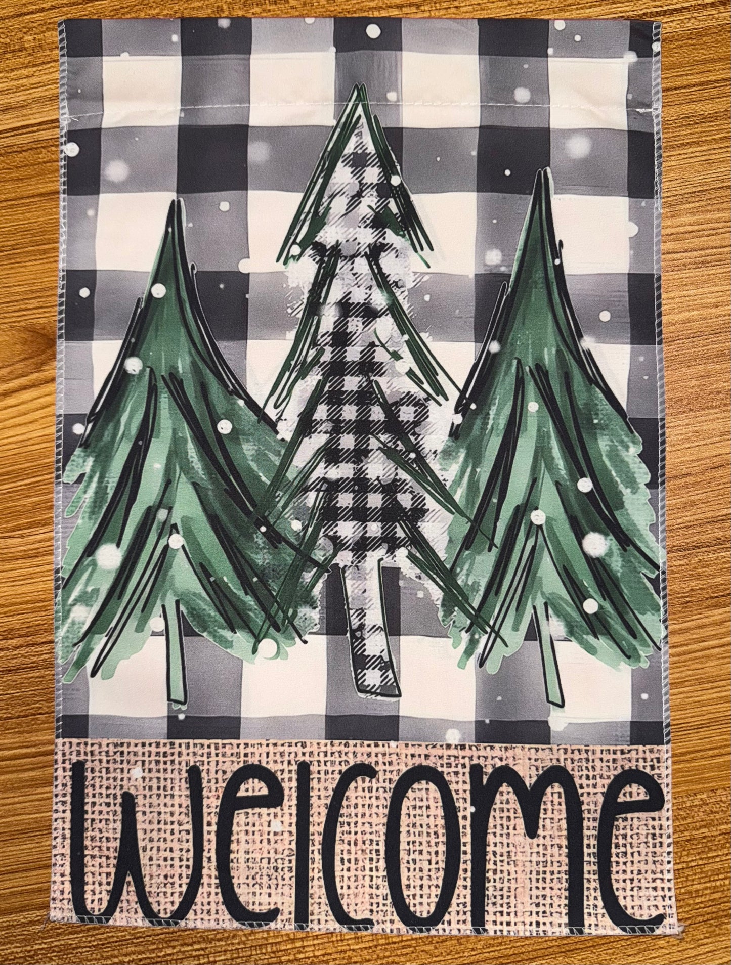 WELCOME WINTER TREES FLAG