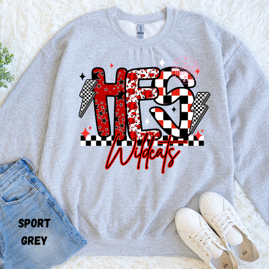 HES WILDCATS CHECKERED SWEATSHIRT PREORDER (YOUTH)