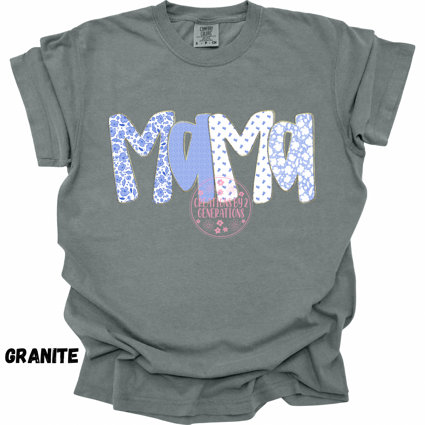 MAMA BLUE/WHITE FLORAL