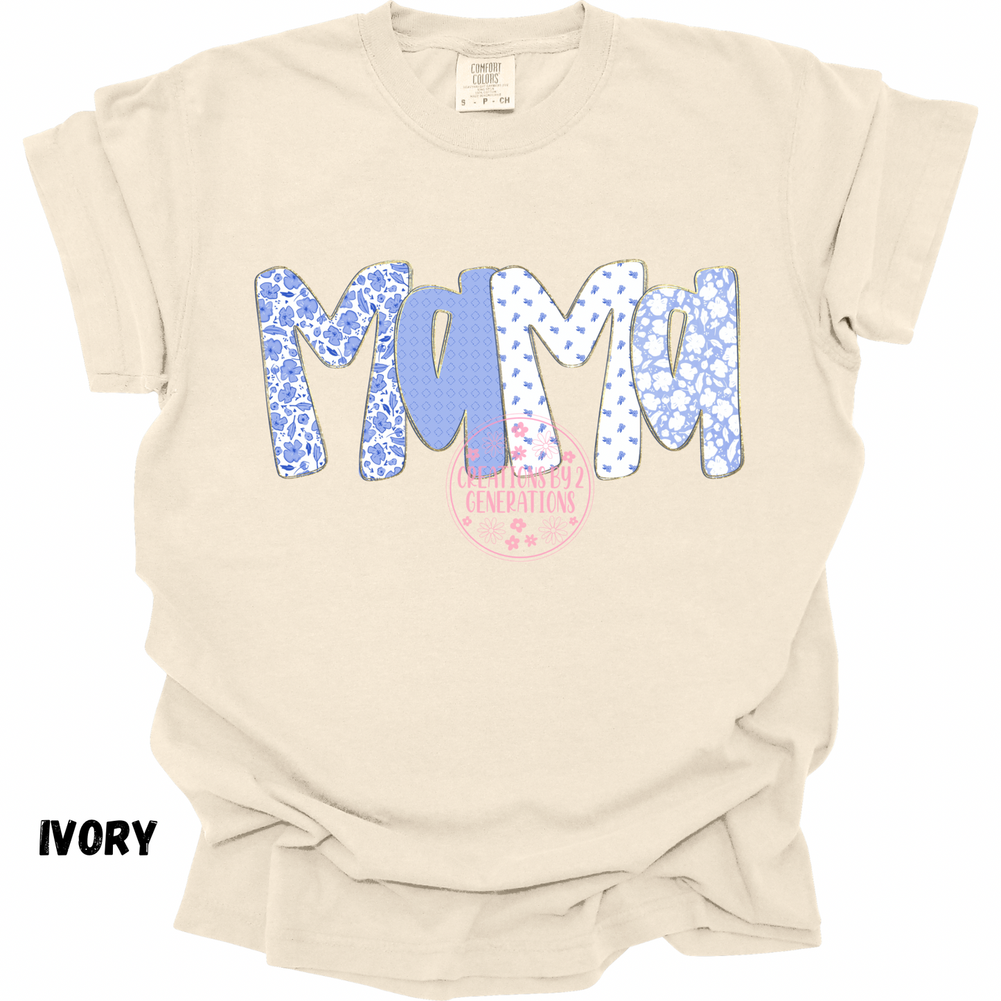 MAMA BLUE/WHITE FLORAL