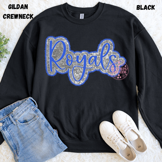 ROYALS CURSIVE FAUX SEQUINS SWEATSHIRT PREORDER (YOUTH)