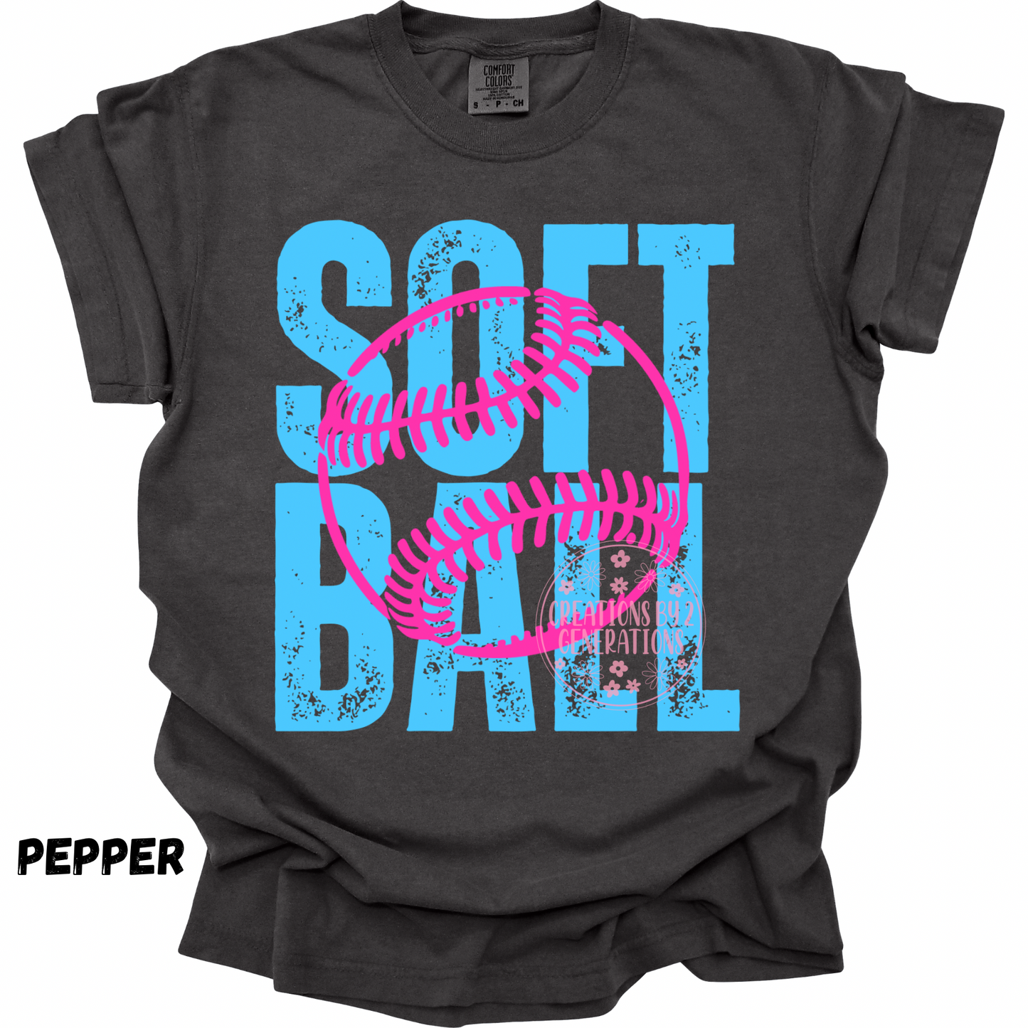 BLUE & PINK SOFTBALL DISTRESSED PREORDER (YOUTH)