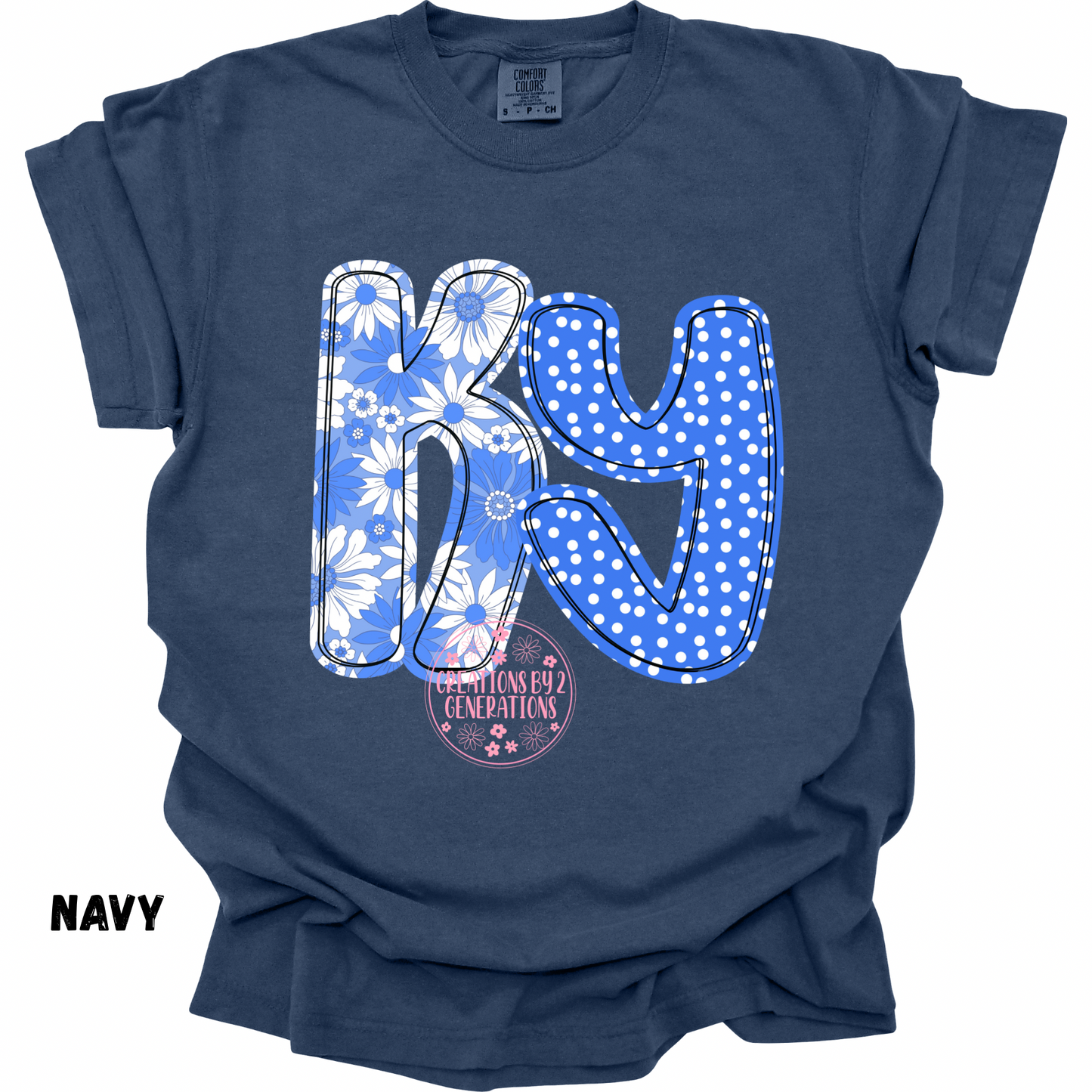 KY BLUE FLORAL/POLKA DOTS PRINT