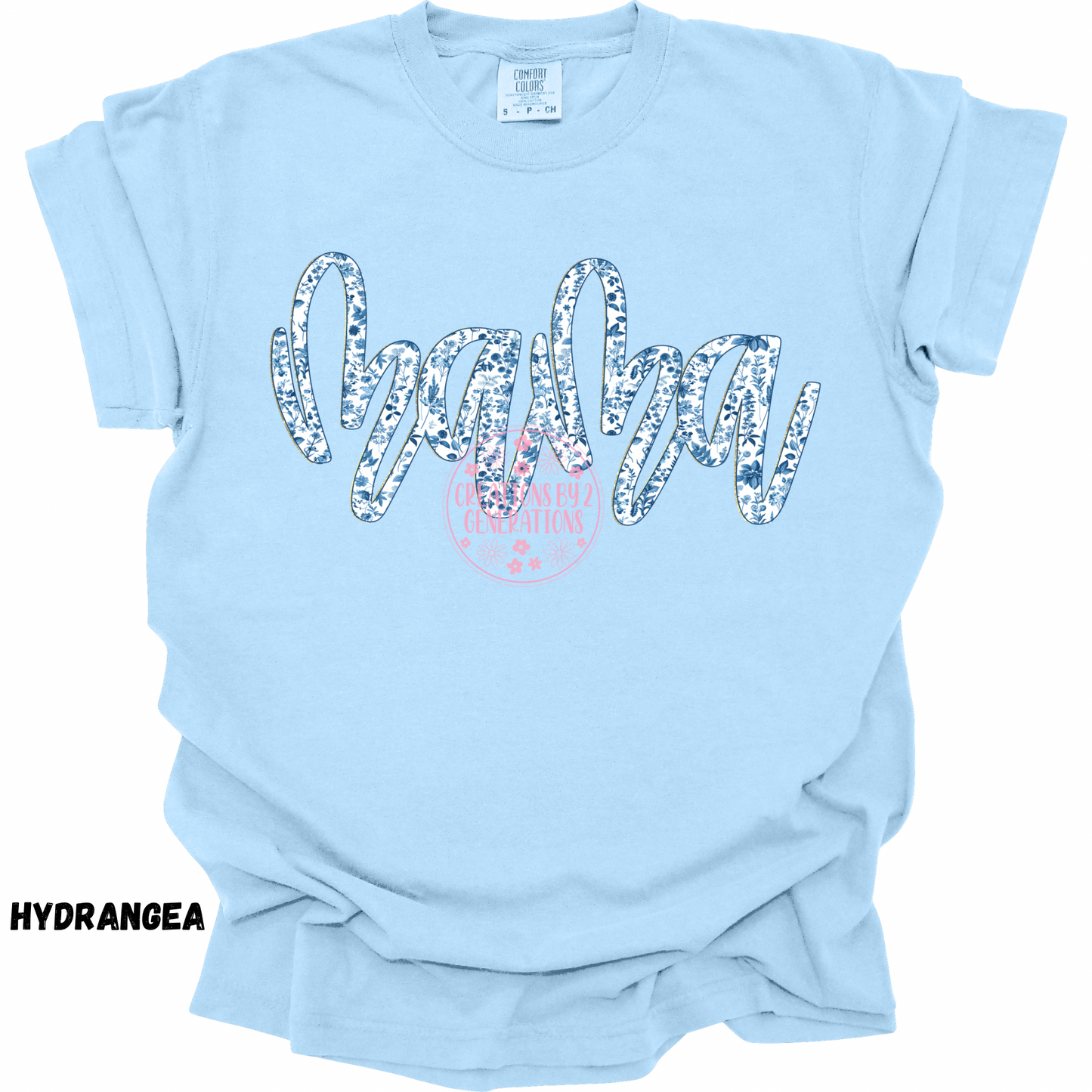 MAMA BLUE WHITE CURSIVE