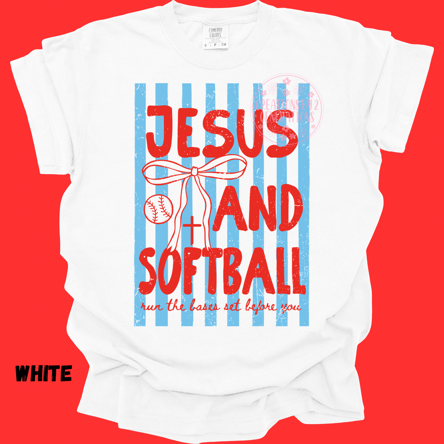 DISTRESSED JESUS AND SOFTBALL BLUE/RED PREORDER