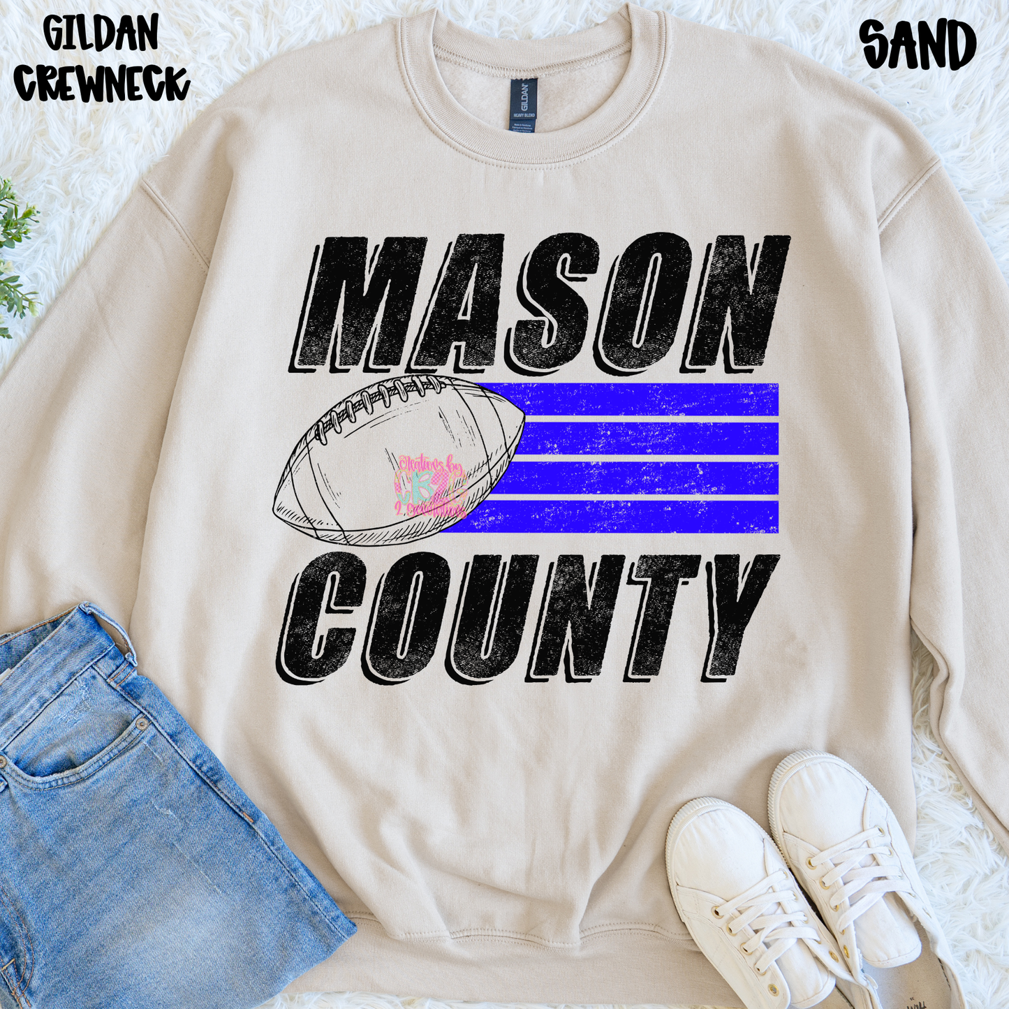 MASON COUNTY FOOTBALL BLUE STRIPES SWEATSHIRT PREORDER