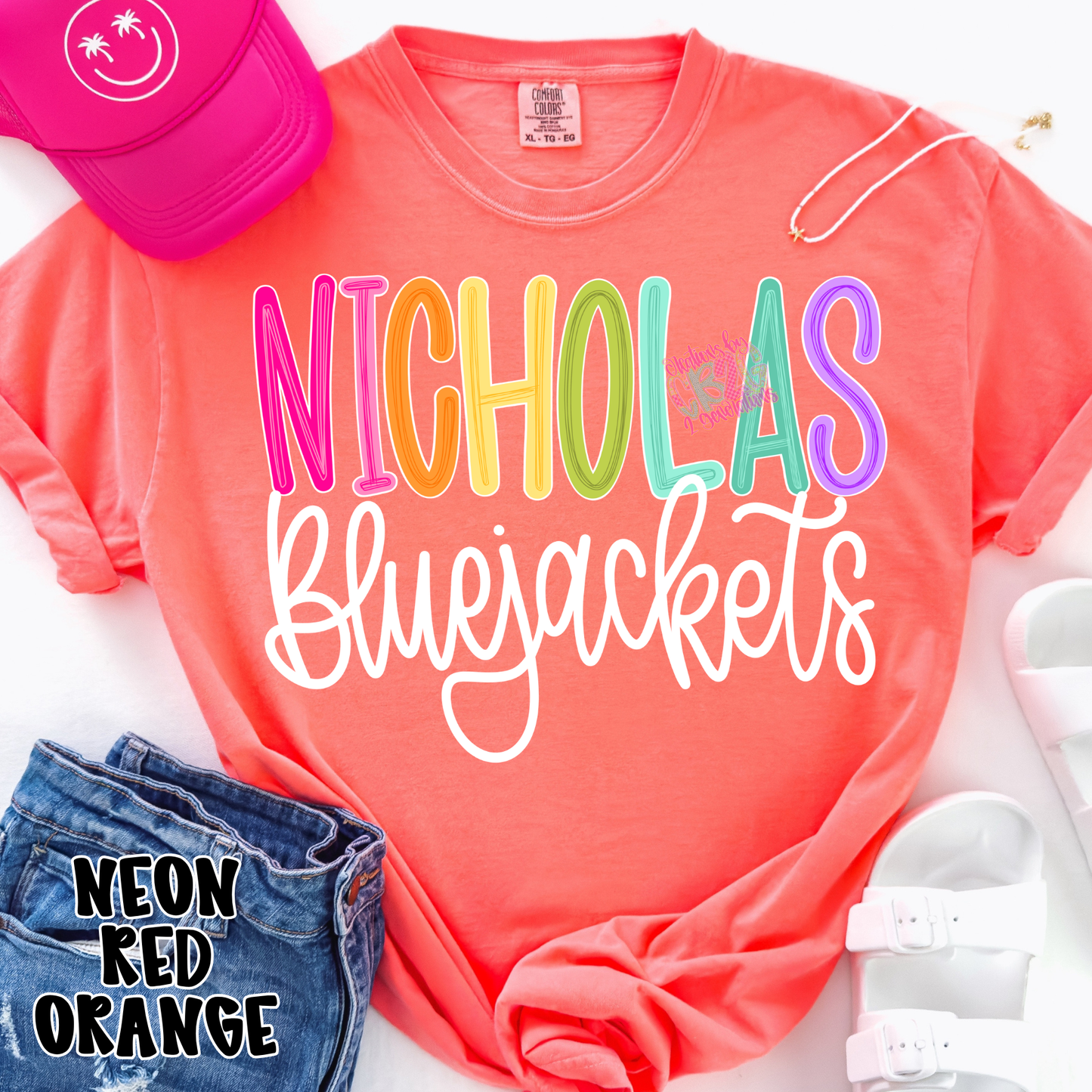 NICHOLAS BLUEJACKETS COLOR POP WITH WHITE CURSIVE PREORDER