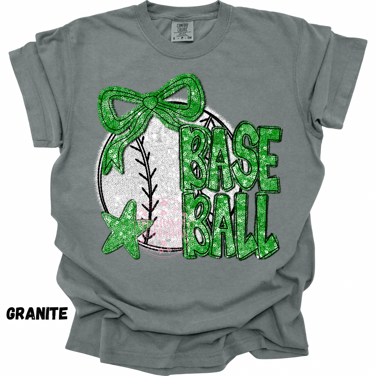 GREEN BASEBALL FAUX SEQUINS PREORDER