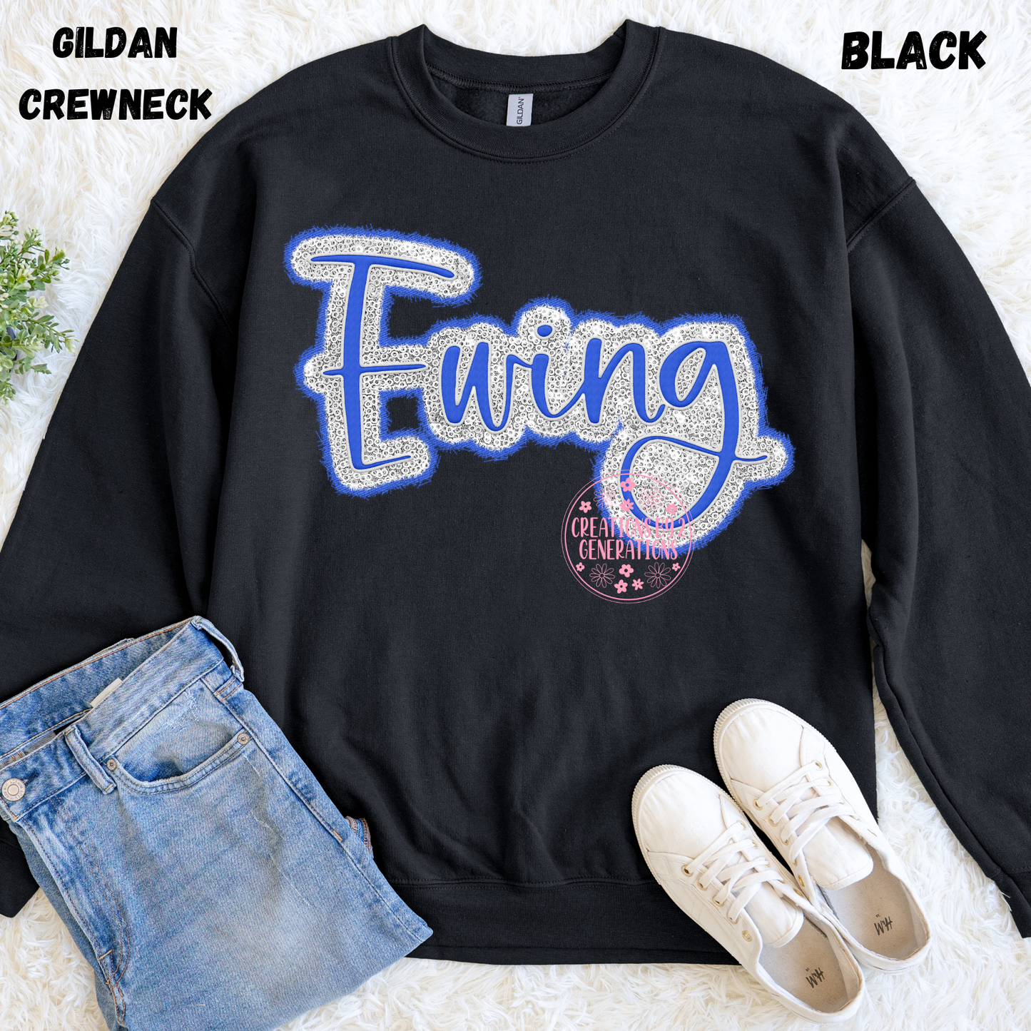 EWING CURSIVE FAUX SEQUINS SWEATSHIRT PREORDER