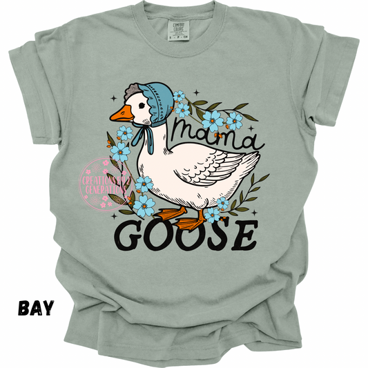 MAMA GOOSE WITH BLUE FLOWERS PREORDER