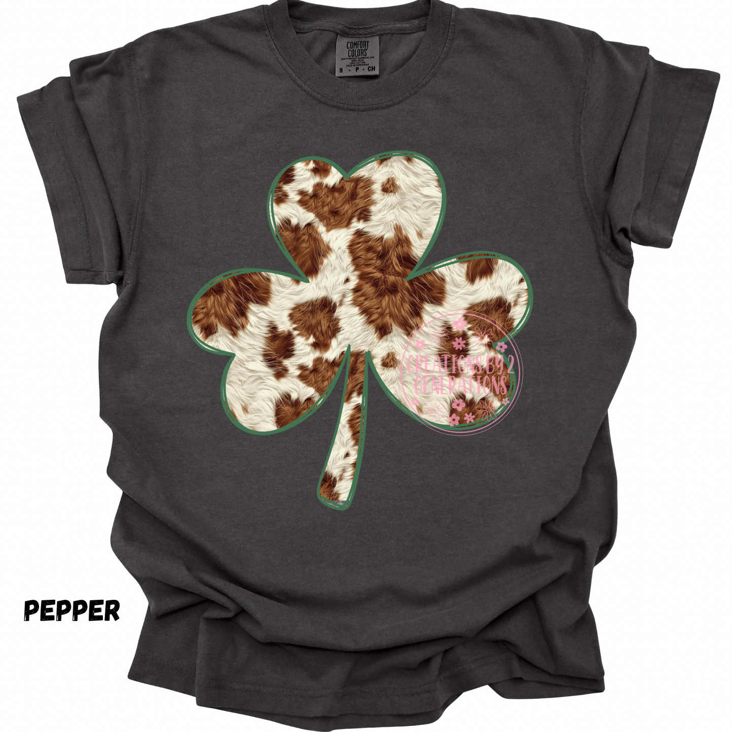 SHAMROCK COW PRINT FAUX TEXTURED
