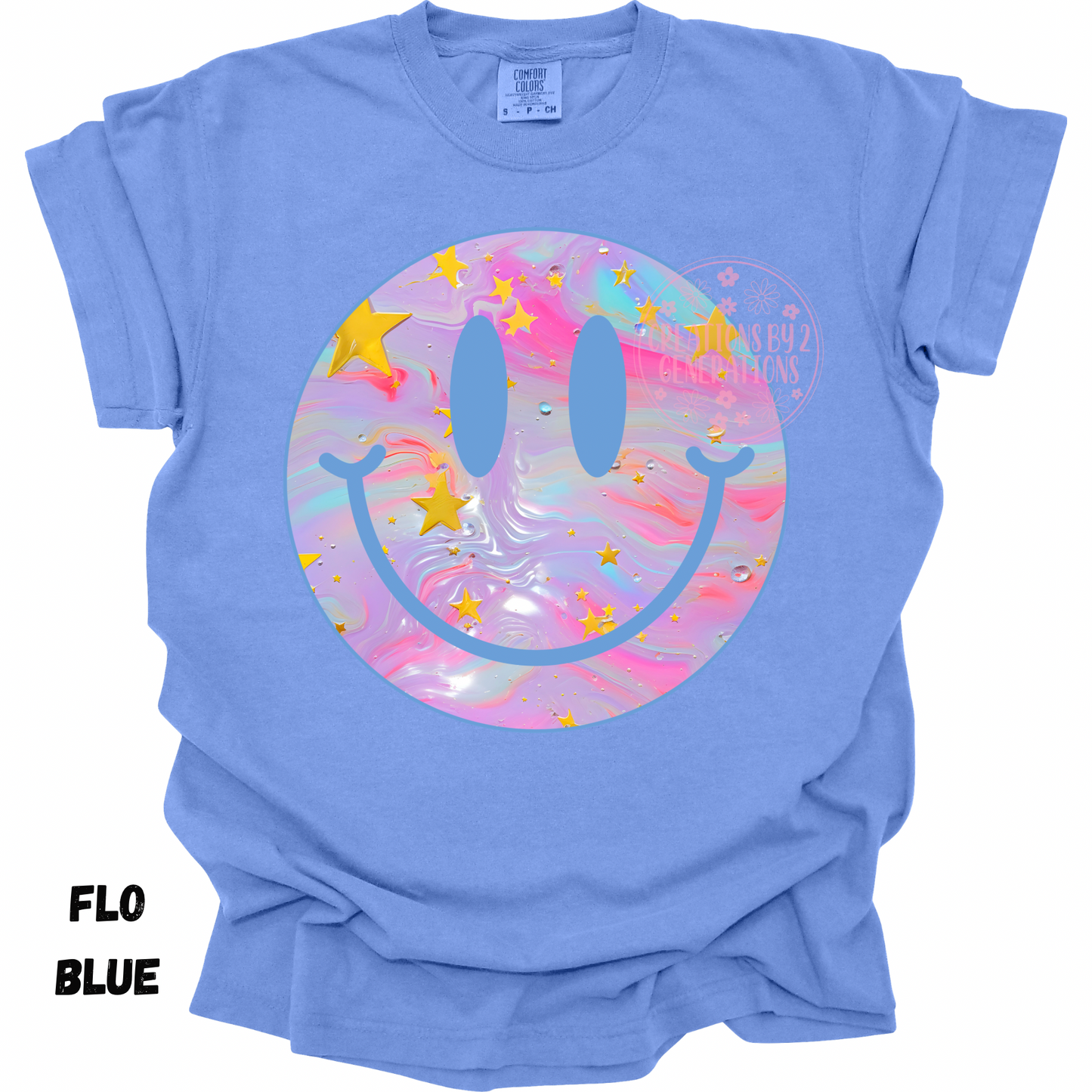 SMILEY FACE COLORFUL WITH YELLOW STARS PREORDER