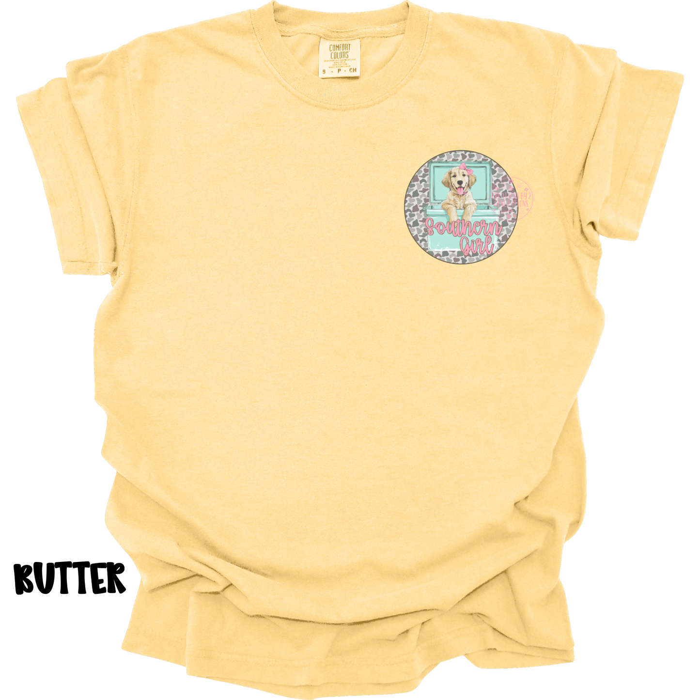 SOUTHERN GIRL DOG WITH BOW IN COOLER WITH FRONT POCKET DESIGN PREORDER (YOUTH)