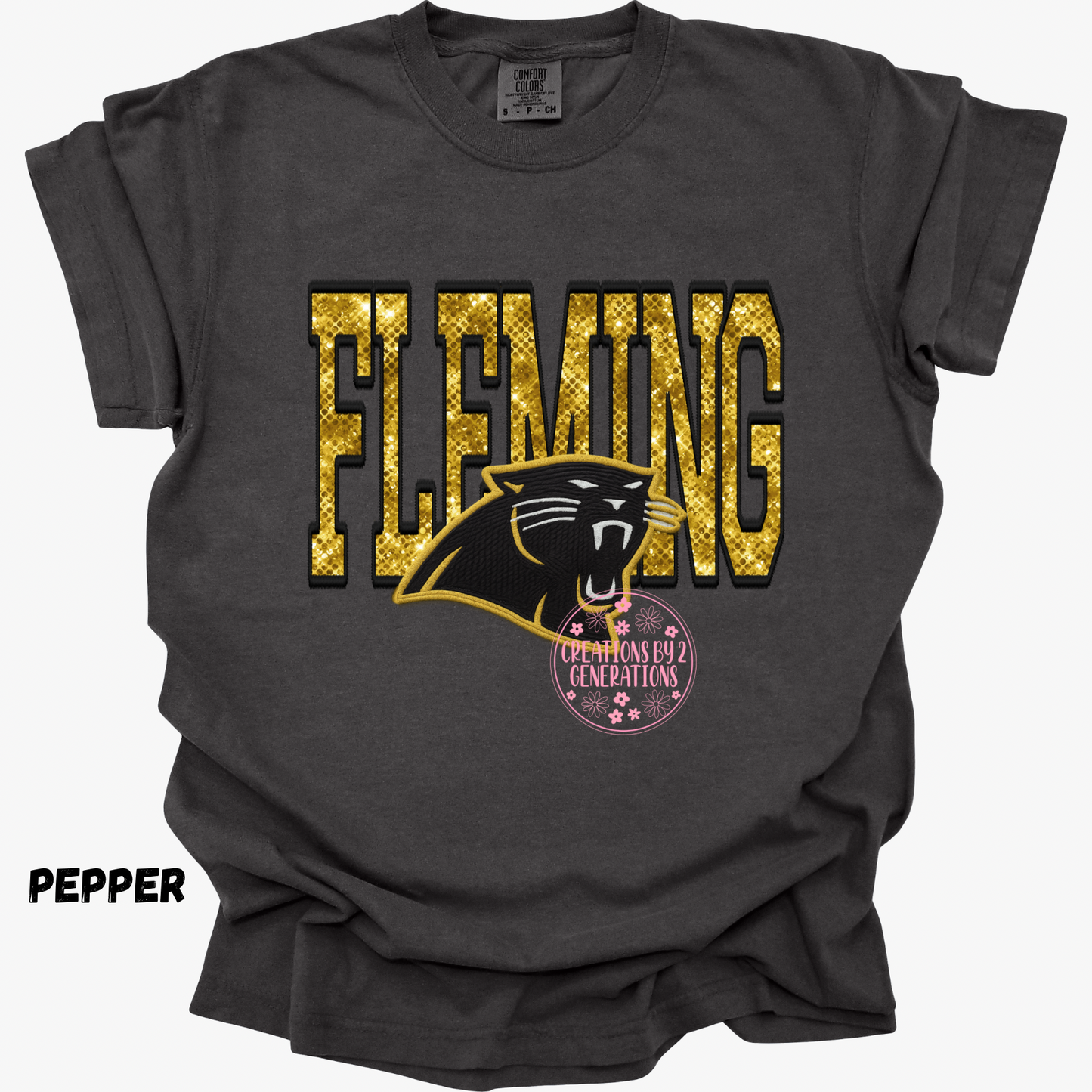FLEMING FAUX SEQUINS WITH PANTHER HEAD PRINT