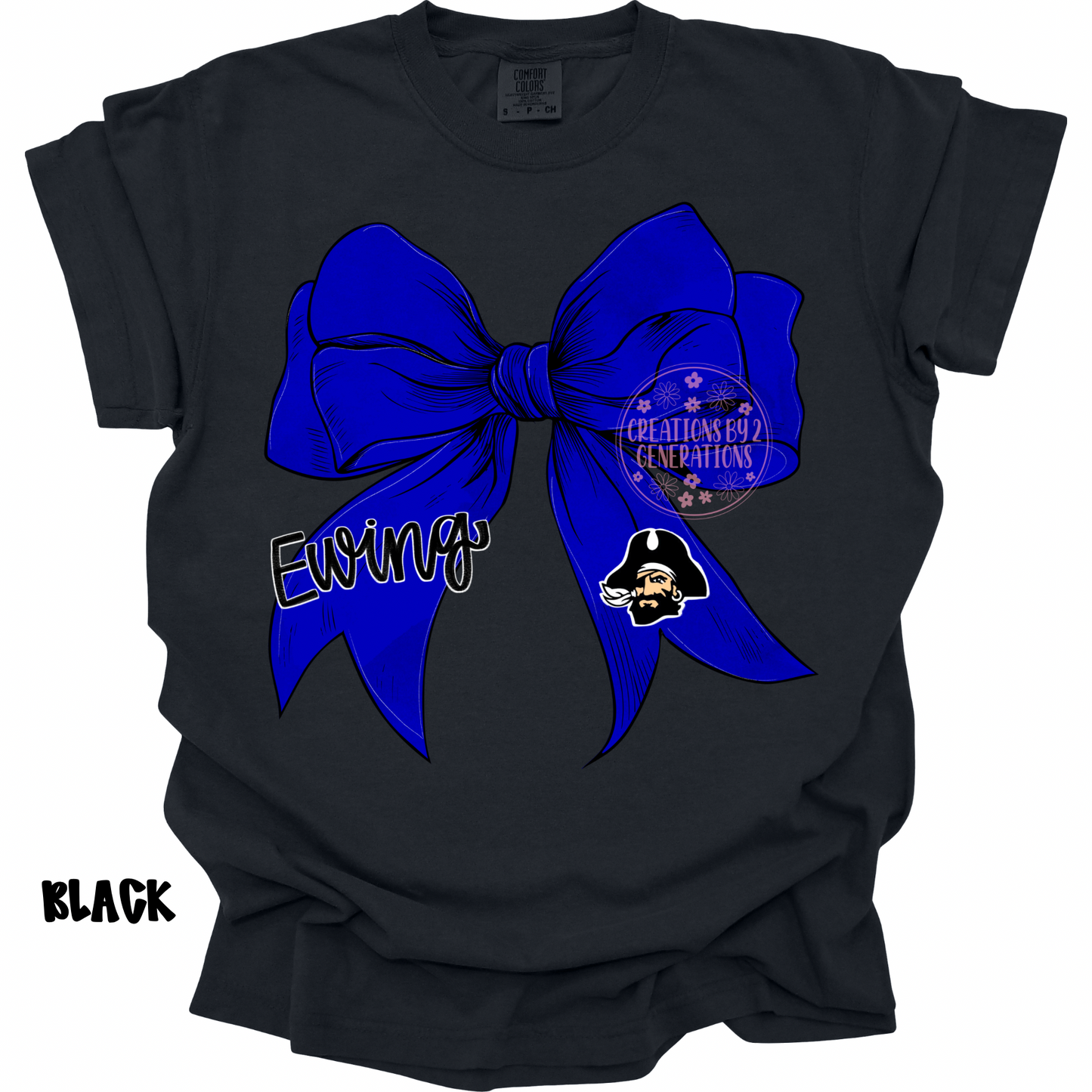 BLUE BOW WITH EWING PIRATE HEAD PREORDER (YOUTH)