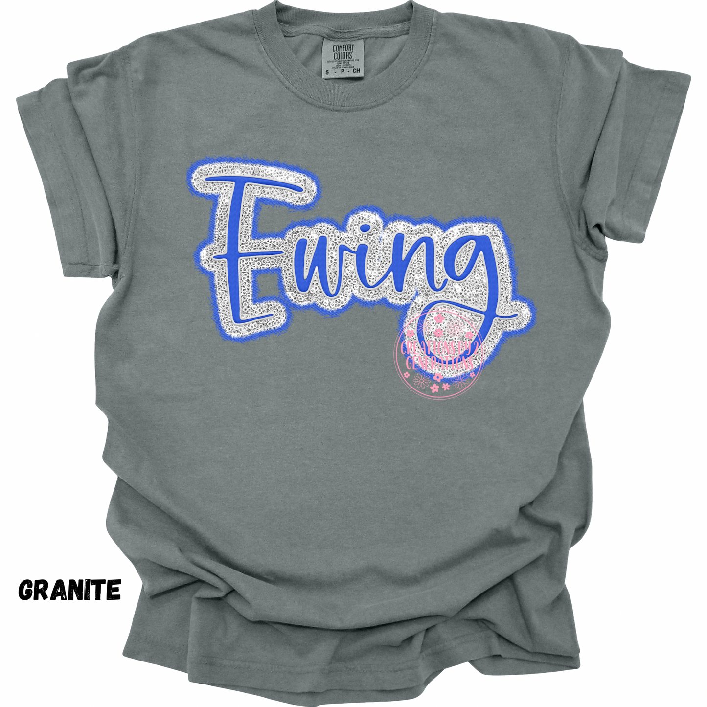 EWING CURSIVE FAUX SEQUINS PREORDER
