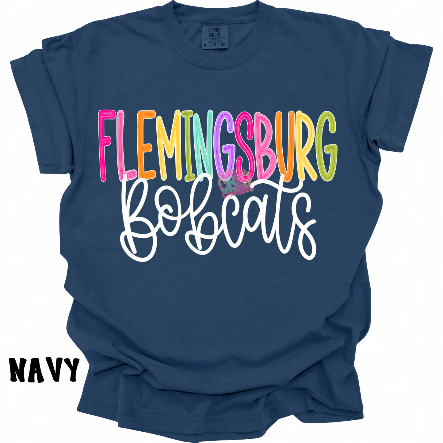 FLEMINGSBURG BOBCATS COLOR POP WITH WHITE CURSIVE PREORDER