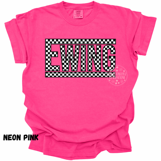 EWING BLACK AND WHITE CHECK ADULT PRINT