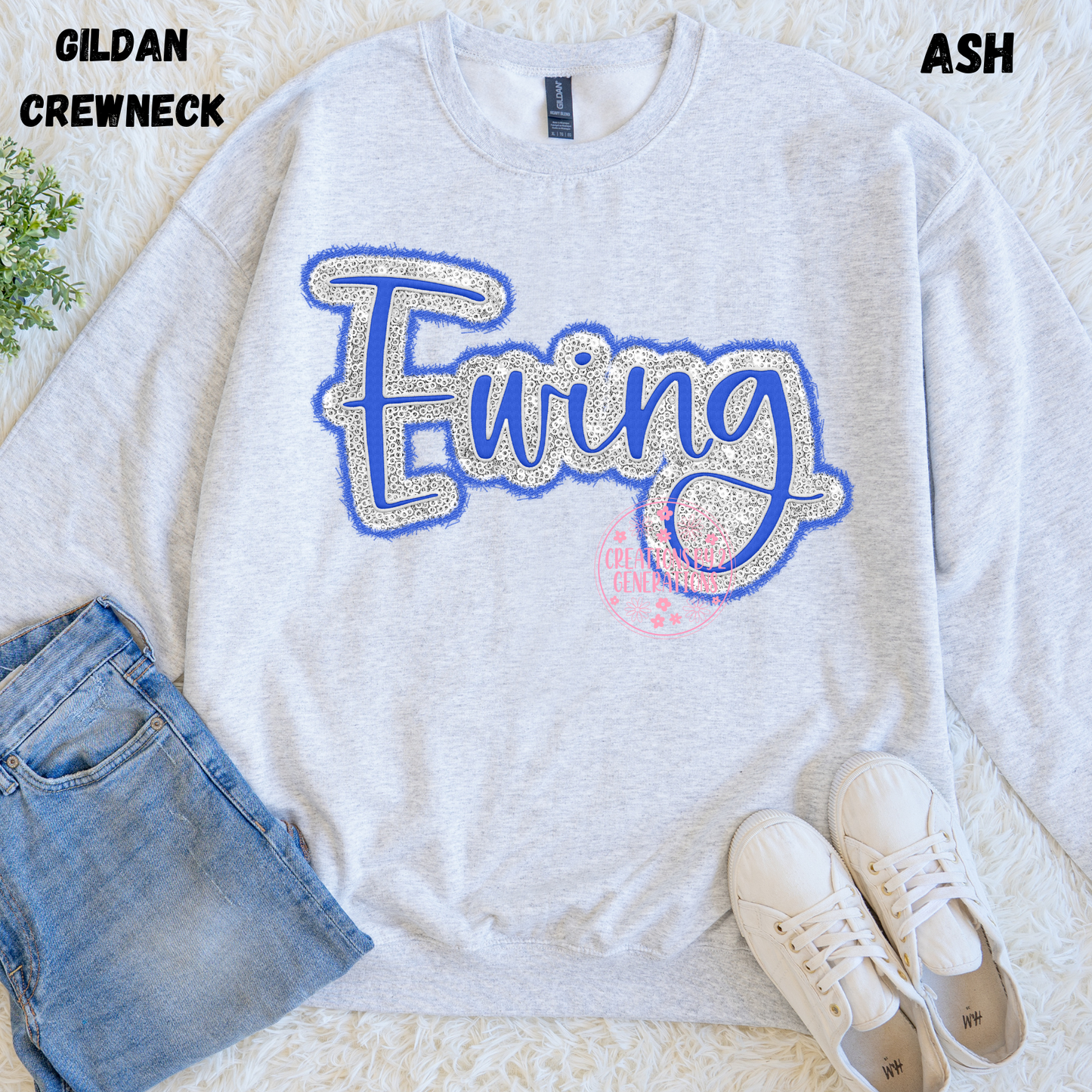 EWING CURSIVE FAUX SEQUINS SWEATSHIRT PREORDER