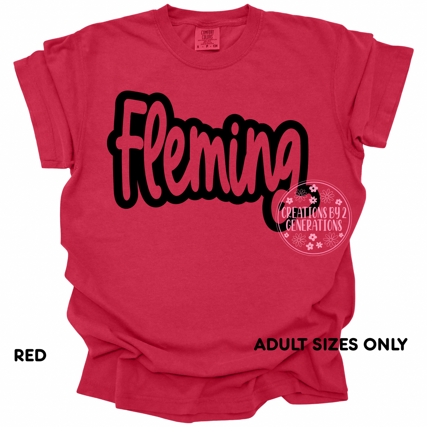 FLEMING BLACK CURSIVE OUTLINE PREORDER