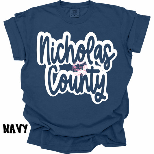 NICHOLAS COUNTY WHITE OUTLINE PREORDER (YOUTH)