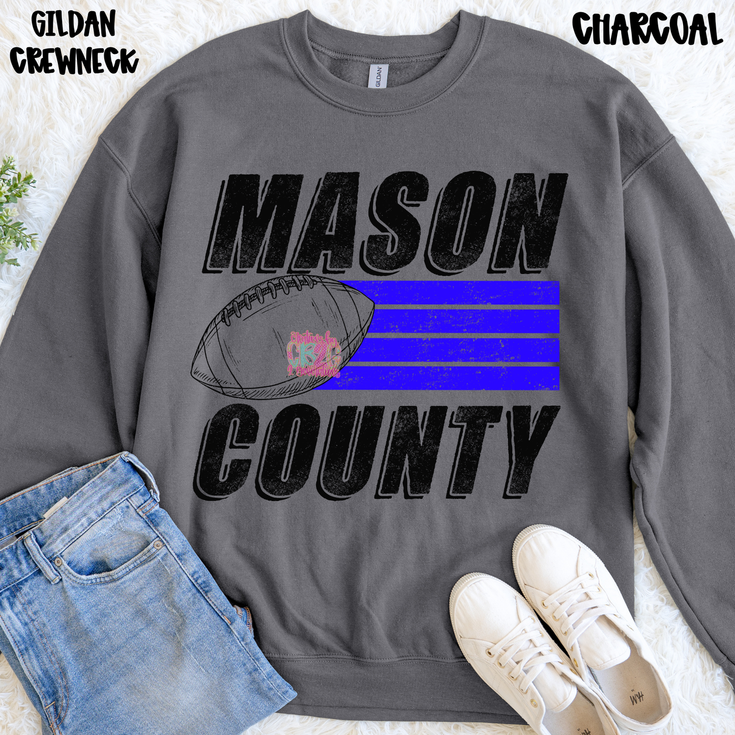 MASON COUNTY FOOTBALL BLUE STRIPES SWEATSHIRT PREORDER