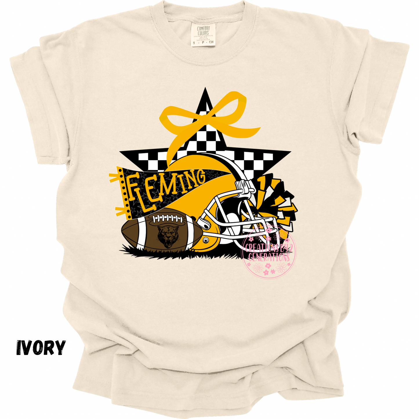 FLEMING FOOTBALL WITH CHECKERED STAR PRINT