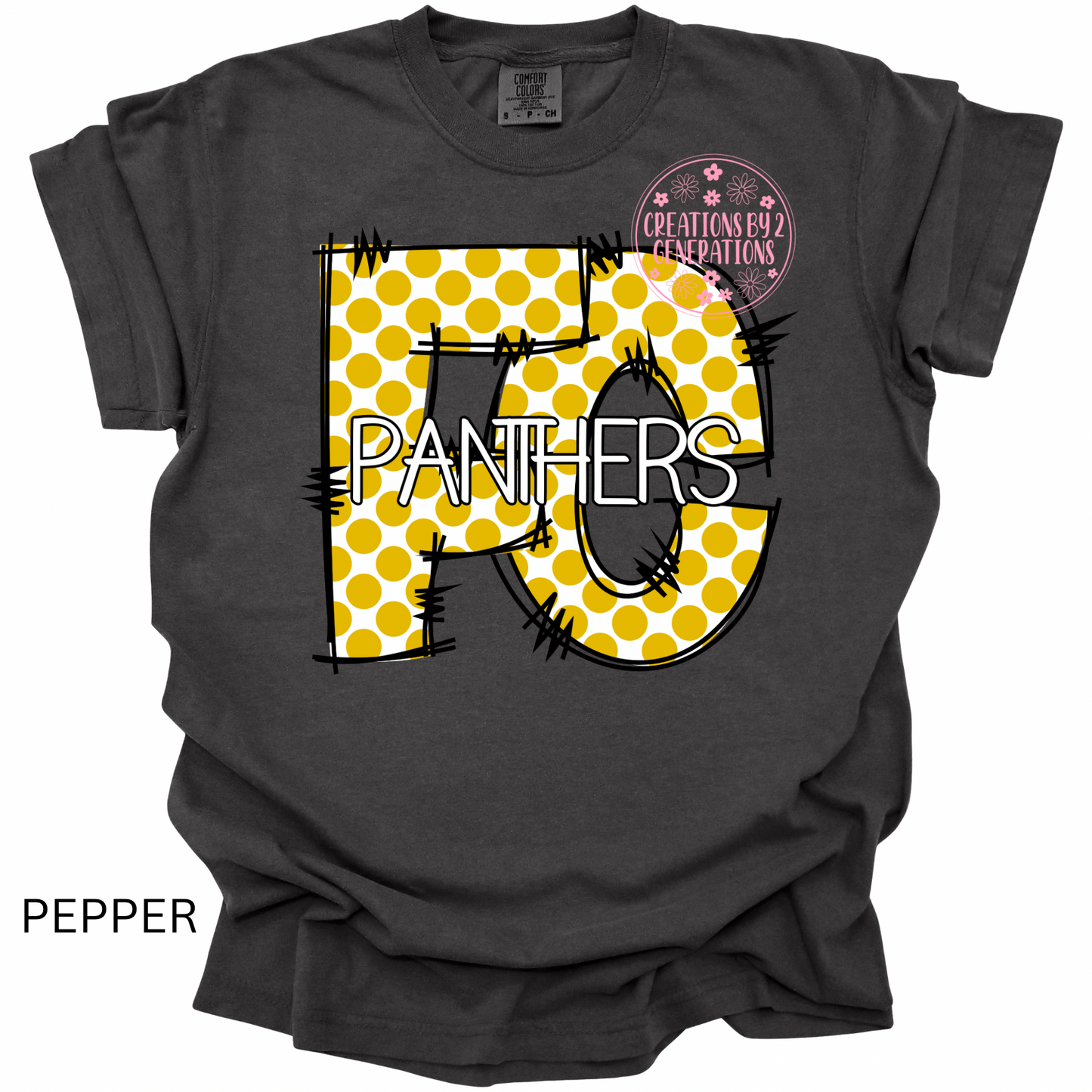 FC PANTHERS WHITE WITH GOLD DOTS