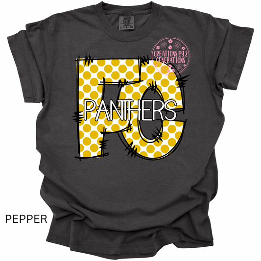 FC PANTHERS WHITE WITH GOLD DOTS
