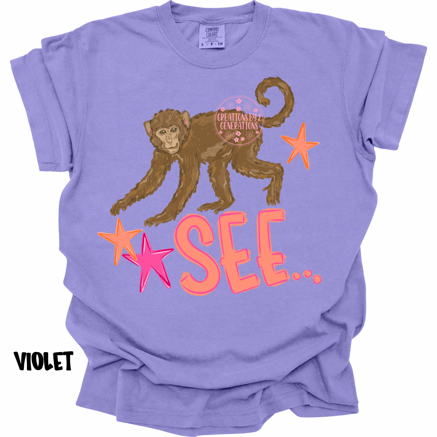 MONKEY SEE (FRONT) MONKEY DO! (BACK) PINK/ORANGE PREORDER