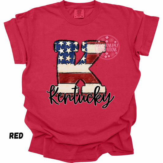 K KENTUCKY FLAG PRINT