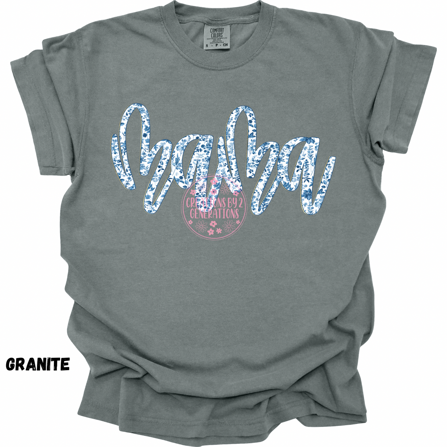 MAMA BLUE WHITE CURSIVE