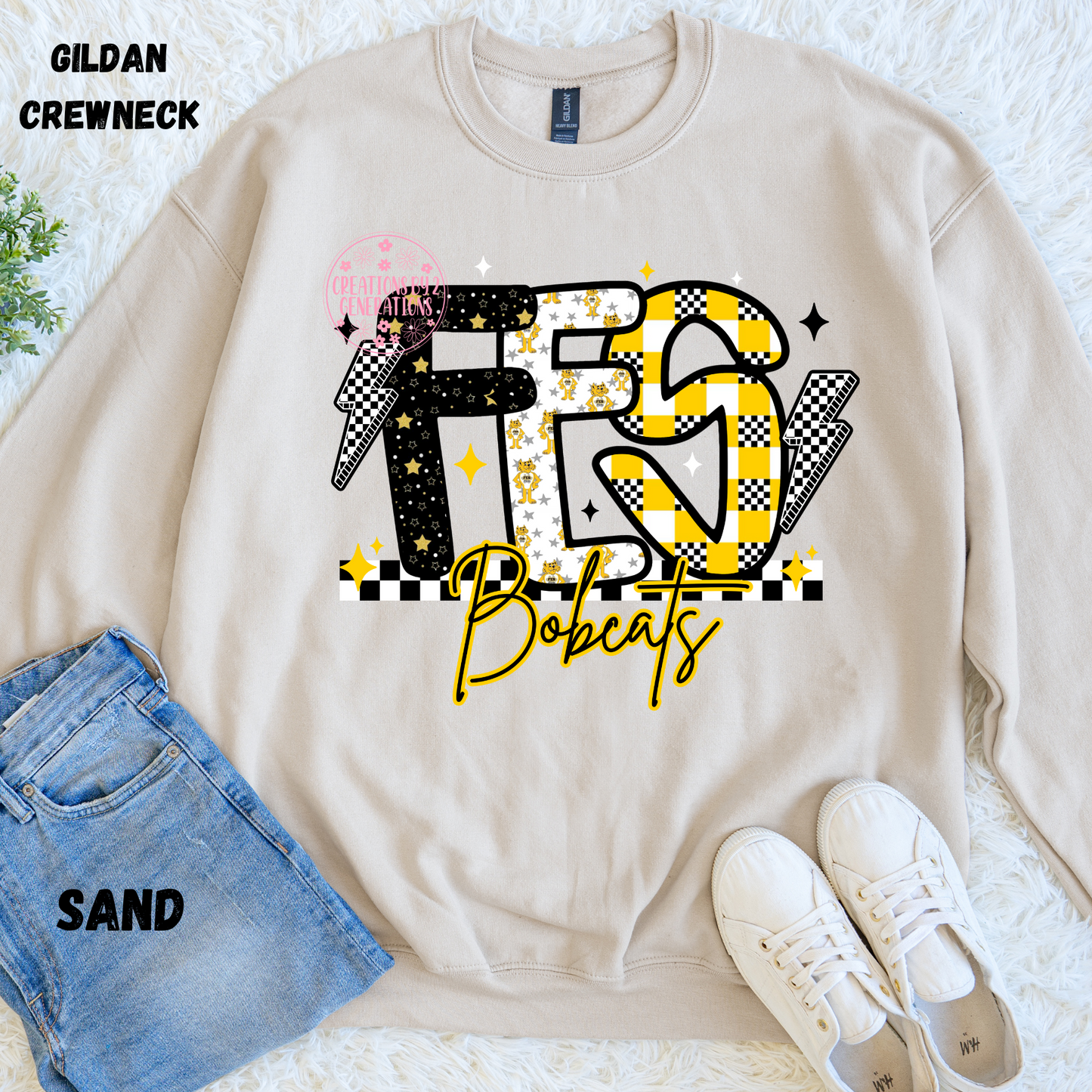 FES BOBCATS BLACK/YELLOW/WHITE PRINT