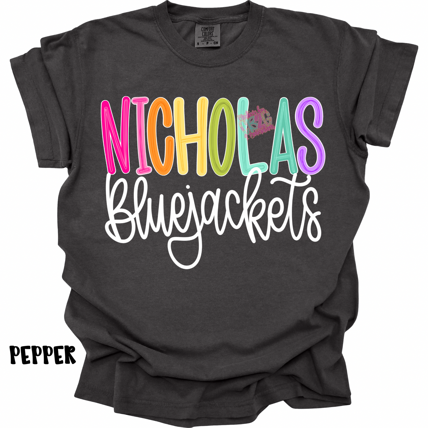 NICHOLAS BLUEJACKETS COLOR POP WITH WHITE CURSIVE PREORDER