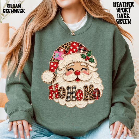 HO HO HO FAUX PAINTED SANTA SWEATSHIRT PREORDER