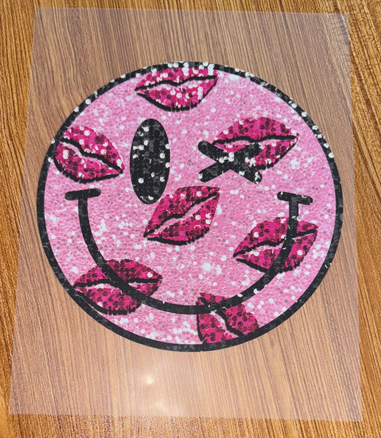 Pink lips smiley face