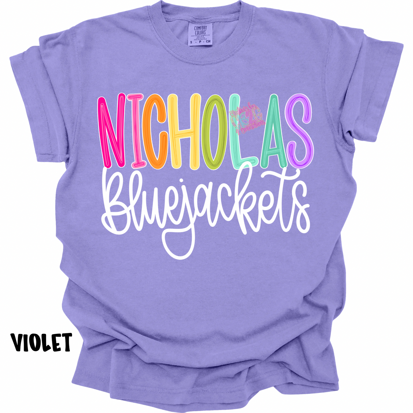 NICHOLAS BLUEJACKETS COLOR POP WITH WHITE CURSIVE PREORDER
