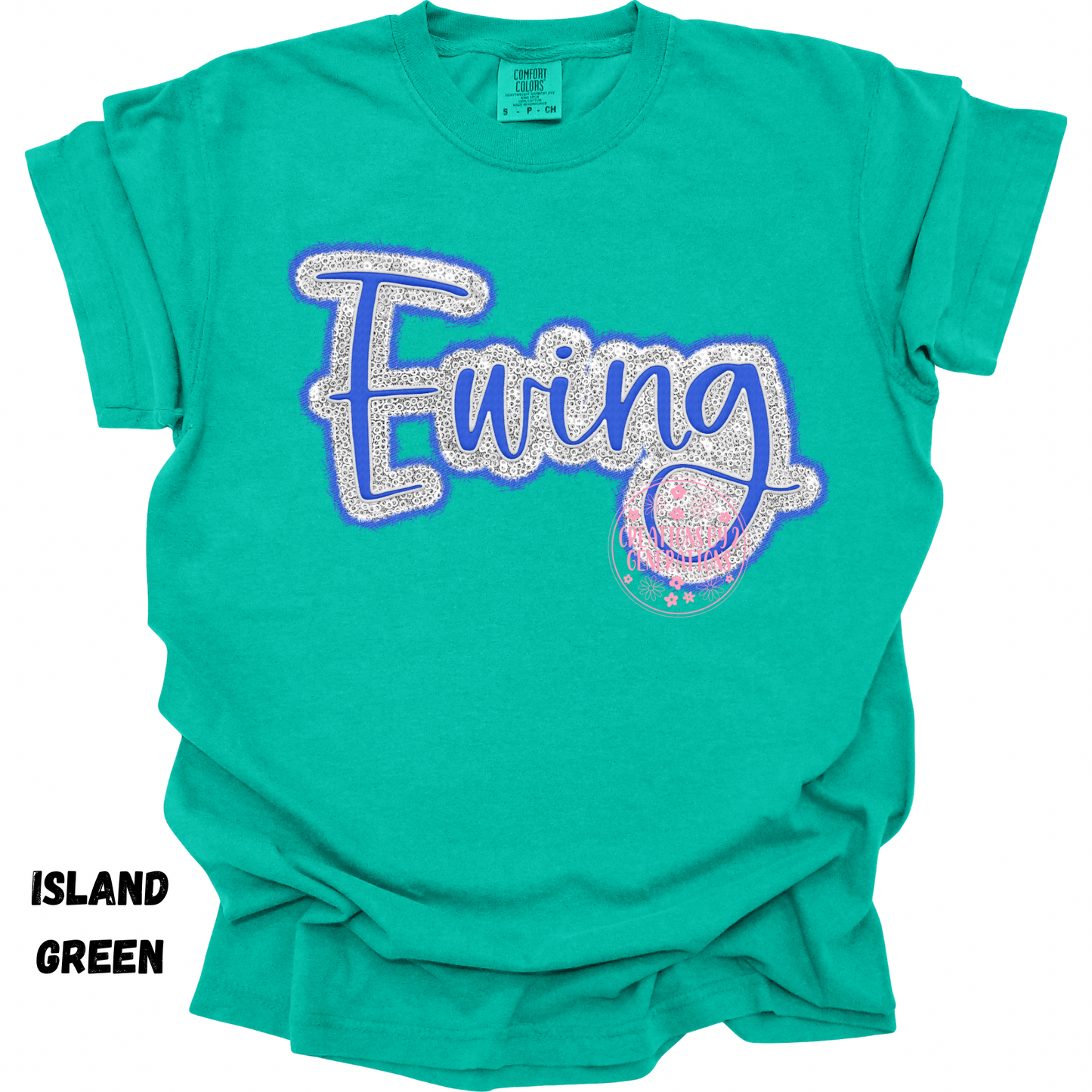 EWING CURSIVE FAUX SEQUINS PREORDER