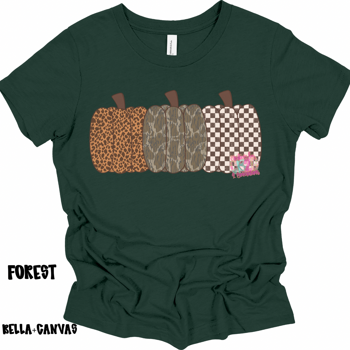 3 PATTERNED PUMPKINS CAMO/CHECKERED BELLA+CANVAS PREORDER