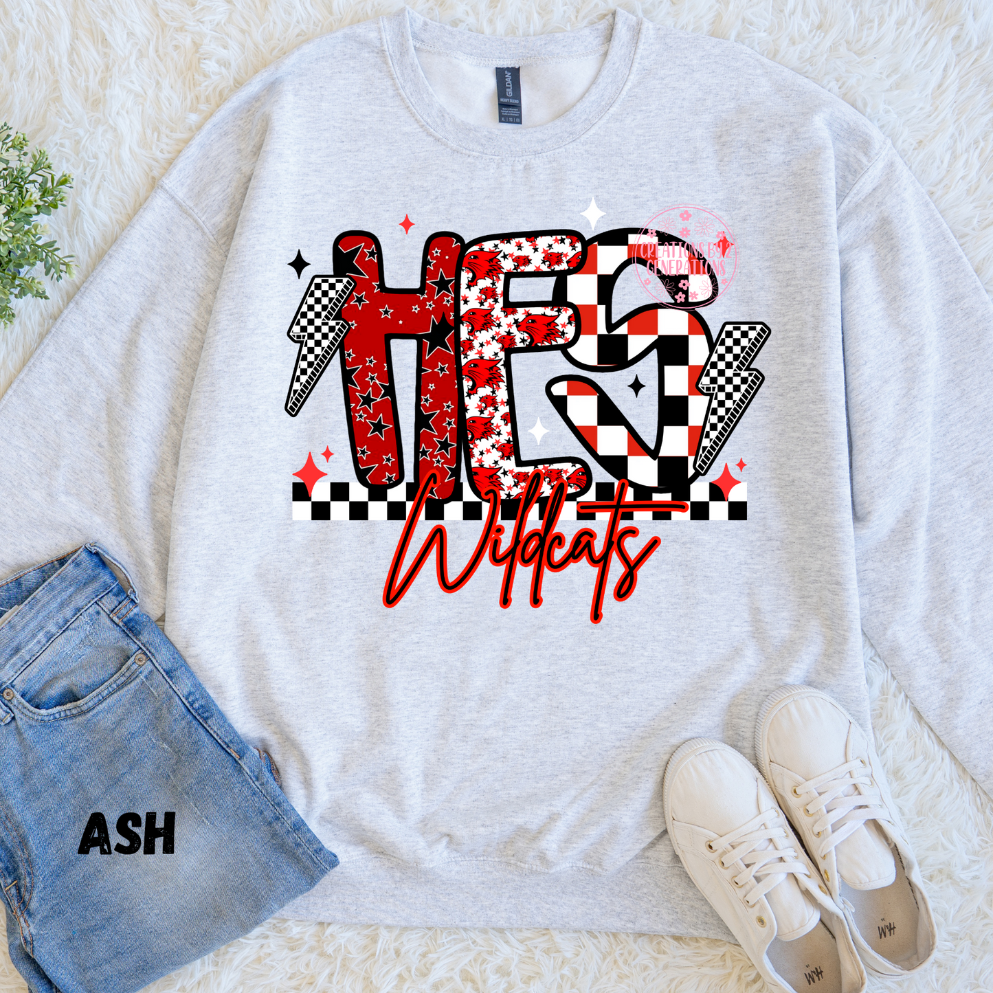 HES WILDCATS CHECKERED SWEATSHIRT PREORDER